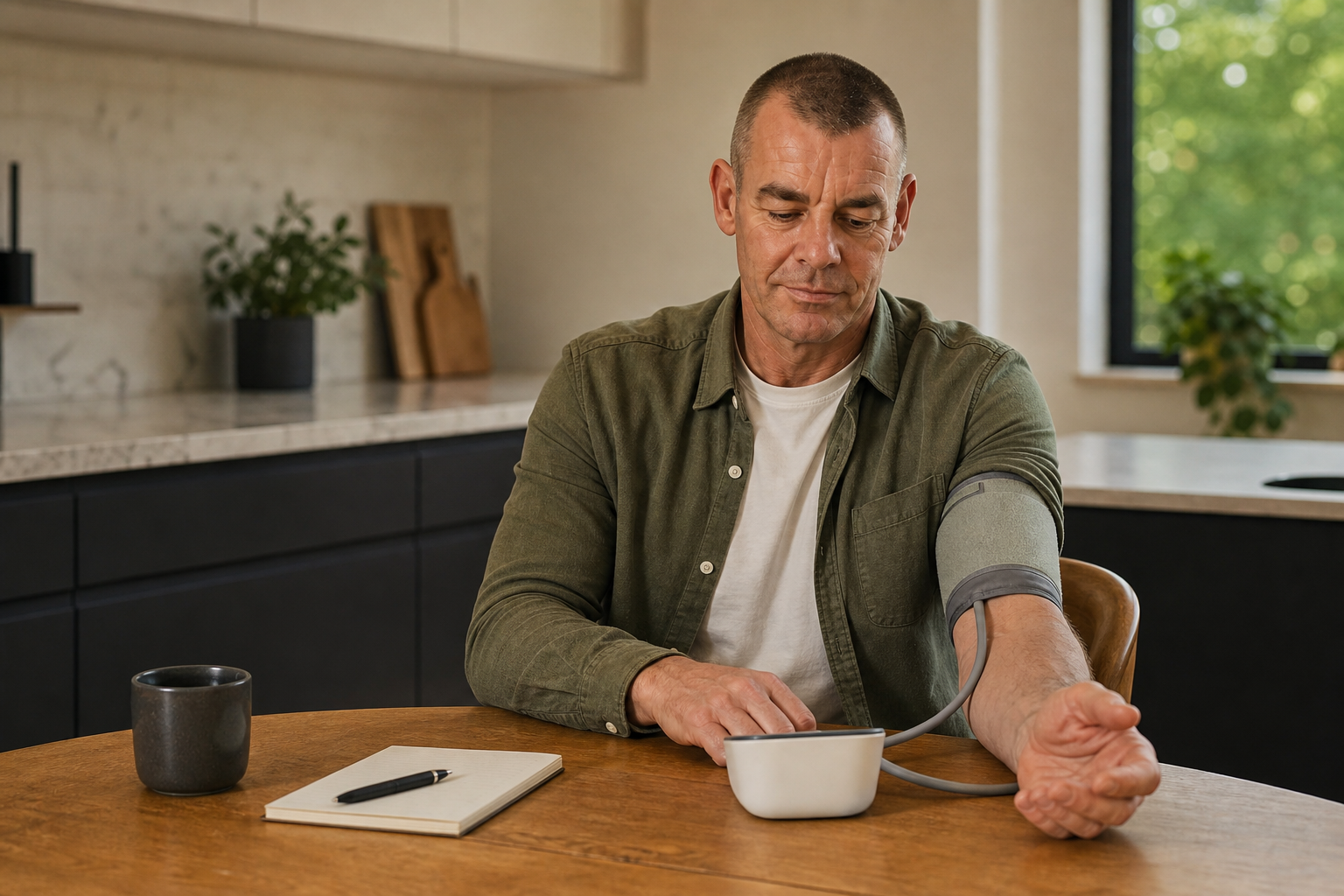Ian Ross completing a calm home blood-pressure check